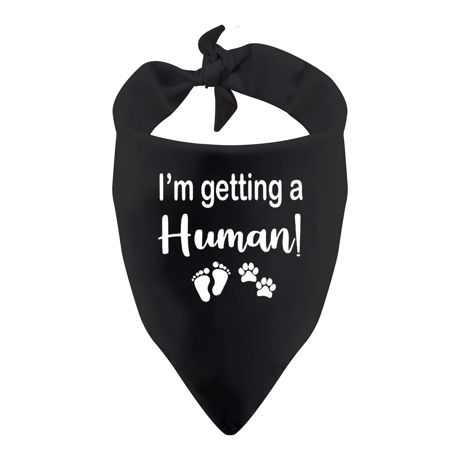 1 Piece I'm Getting A Little Human Dog Bandana Pregnancy Announcement Baby Announcement Gift (Getting A Little Human black)