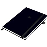 Yuan Smart Notebook with Hard Cover for Smart Pen Writing Set | Lined Pages, 5.2" X 8.27", 94sheet(187pages), Black Elastic Closure and Bookmark