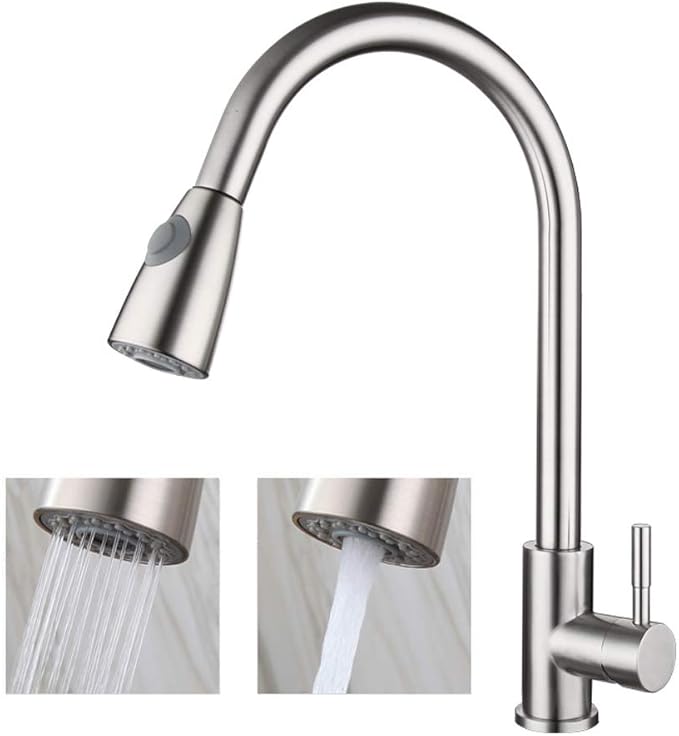 WIG-WYF Wasserhahn Küche Edelstahl Mischbatterie Mit Brause