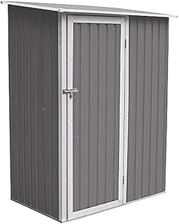 HATTORO P80 Geräteschrank HELLGRAU Geräteschuppen Metall-Schrank Metall-Schuppen Garten-Schrank 130 cm x 80cm x 186 cm