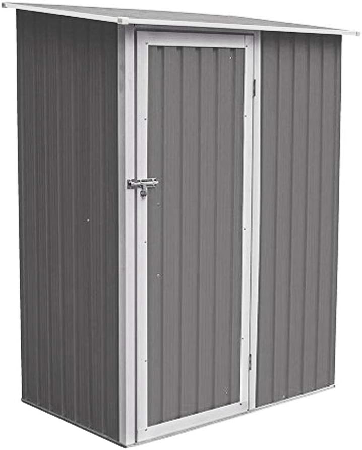 HATTORO P80 Geräteschrank HELLGRAU Geräteschuppen Metall-Schrank Metall-Schuppen Garten-Schrank 130 cm x 80cm x 186 cm