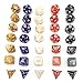 SmartDealsPro Pearl Polyhedral Dice Sets with Drawstring Pouches for Dungeons and Dragons DND RPG MTG Table Games D4 D6 D8 D10 D% D12 D20 (35PCS)
