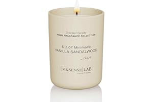 M&SENSE Natural Soy Candle| Vanilla Sandalwood | 8.82 oz, 50H Burn | Minimalist Christmas Scented Candle for Relaxation, Gifting, Home Décor | for Bedroom, Office, Party Medium
