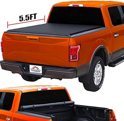 Amazon Com Make Auto Parts Manufacturing Tonneau Cover 5 5 Ft 66 Bed Soft Roll Lock Vinyl Black Styleside For Ford F150 2015 2018 Automotive