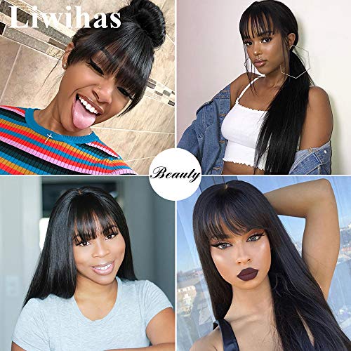 Liwihas-Silky-Brazilian-Virgin-Straight-Human-Hair-Wigs-with-Bangs-130-Density-None-Lace-Front-Wigs-Glueless-Machine-Made-Wigs-for-Black-Women-Natural-Color-26inch-Straight-Wigs