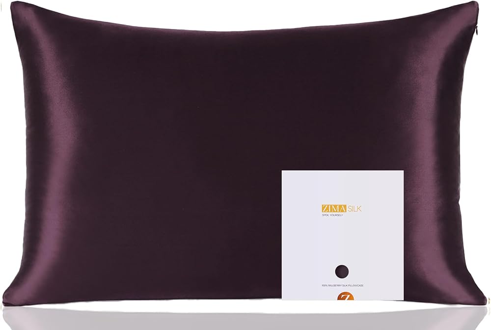 ZIMASILK 100% Mulberry Silk Pillowcase 600TC 6A Eggplant 50x75 cm
