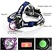 GRDE 3 Modes Bright LED Headlamp Waterproof Head Light with Rechargeable Batteries, Car Charger, Wall Charger and USB Cable for Outdoor Activities