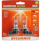 SYLVANIA - 9005 SilverStar Ultra - High Performance Halogen Headlight Bulb, High Beam, Low Beam and Fog Replacement Bulb, Brightest Downroad with Whiter Light, Tri-Band Technology (Contains 2 Bulbs)