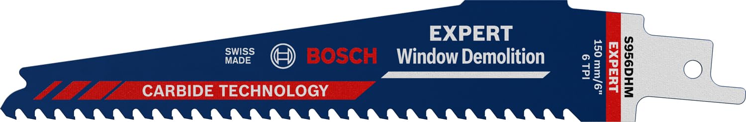 Bosch Professional 1x Expert ‘Window Demolition’ S 956 DHM Reciprocating Saw Blade (for Wood with tough metal, Length 150 mm, Accessories Reciprocating Saw)