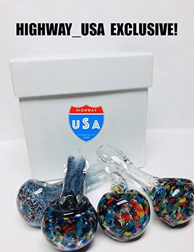 5" Multicolor Thick Glass - Made in USA (Blue)