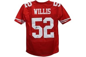DENVERAUTOGRAPHS Patrick Willis Autographed/Signed Pro Style Red XL Jersey Beckett BAS