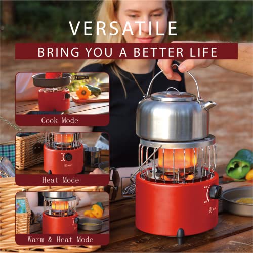 BLUU Scorch 2 in 1 Camping Outdoor Propane Heater & Stove, Gas Stove