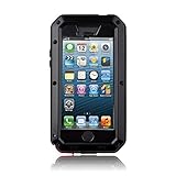 iPhone 5C Case, Tomplus Gorilla Glass Luxury Aluminum Alloy Protective Metal Extreme Shockproof Military Bumper Heavy Duty Cover Shell Case Skin Protector for Apple iPhone 5C (x-black)