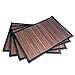 Stylish Wide Slat Bamboo Placemat - Dark Brown - Black Border by Sustainable Simplicity, 4pc Set