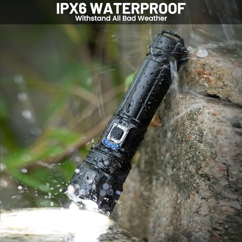 Rechargeable Flashlights 990,000 High Lumens, 2 Pack Super Bright Powerful Flashlight with 5 Modes, 12H Long Runtime & IPX6 Waterproof Brightest LED Flash Light for Home Camping Hiking Emergency