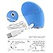 MS.DEAR Sonic Facial Cleansing Brush, Cleanser & Massager Silicon Vibrating Waterproof Facial Cleansing System-Blue