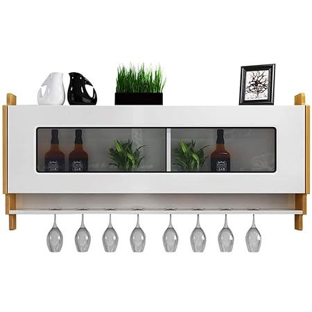 Wall Mounted Wine Cabinet Hanging Wine Rack On The Restaurant Wall