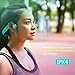 Ear Shield Bone Conduction Headphones Wireless Bluetooth Stereo Headset Over Ear Sweatproof Earphone for Outdoors Sports (Blue+White)