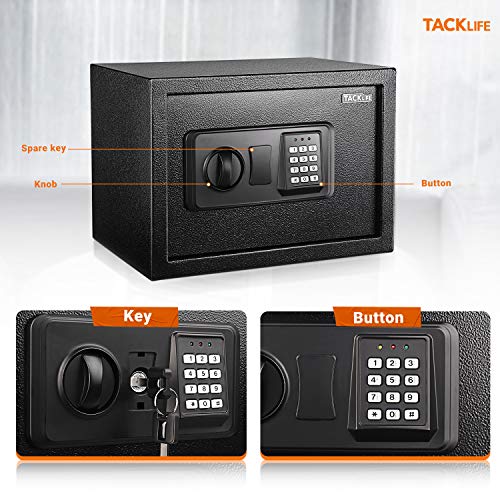 TACKLIFE Safe Box 0.5 Cubic Feet Digital Lock Box with