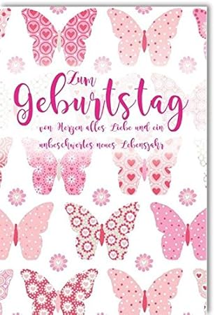 Karte Geburtstag Motiv Spruch Schmetterlinge Rosa Pastell Papillon Patchwork Glimmer Briefumschlag Weiss Liefermenge 6 Stuck Amazon De Burobedarf Schreibwaren