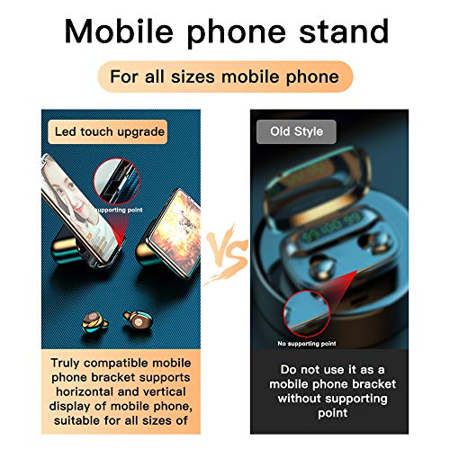 gdfh True Wireless Earbuds with Microphone, TWS 5.0 Bluetooth Headphones in-Ear Stereo Wireless Earphones with Microphone Binaural Calls, One-Step Pairing