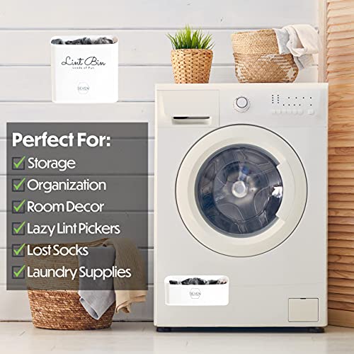 Lint Bin for Laundry Room Decor and Accessories 3 Piece Set
