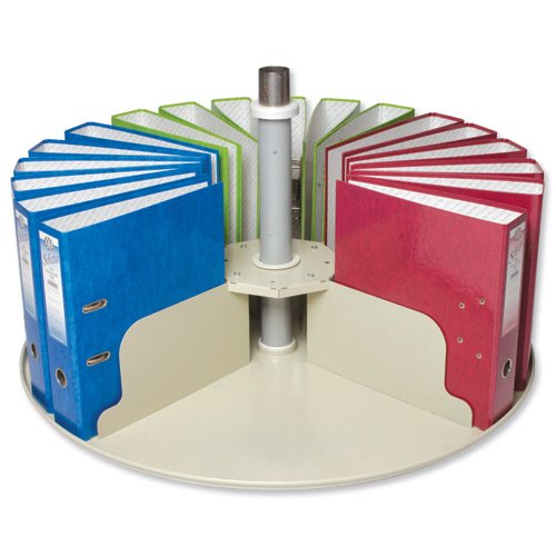 Rotadex Platfile Filing Platform Circular for 24 Lever Arch Files Dove Grey Ref RP24MODPLAT