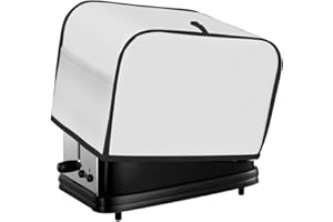 White Solid Color Toaster Cover 4 Slice Wide Slot Dustproof Toaster Dust Covers Bread Maker Protectors for Kitchen Counter Sm