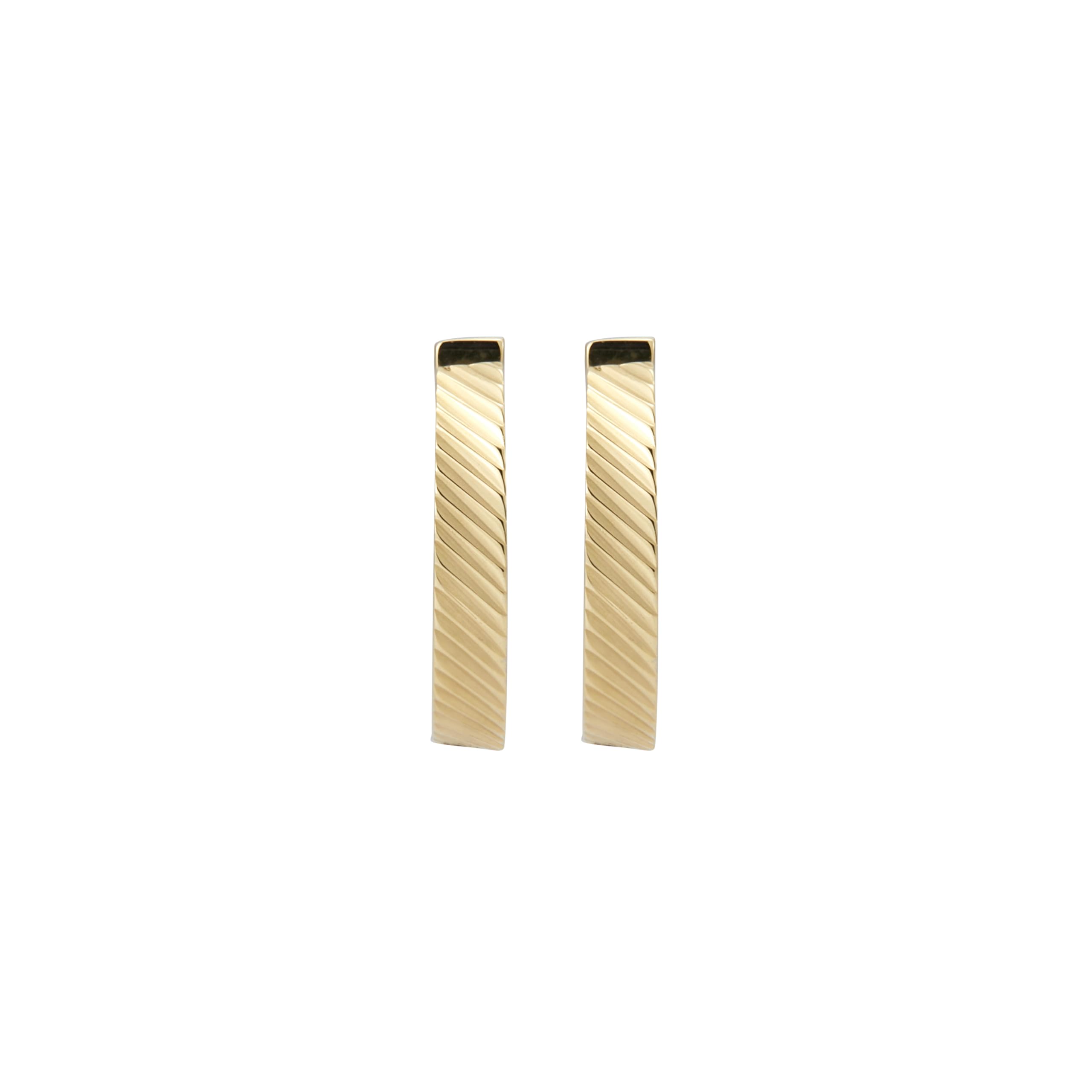 Fossil Women’s Harlow Linear Texture Gold-Tone Stainless Steel Hoop Earrings (Model: JF04771710)
