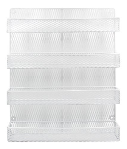 ESYLIFE 4 Tier Wall Mount Spice Rack Organizer Large Kitchen Spice Storage Shelf, White - Thumbnail 3