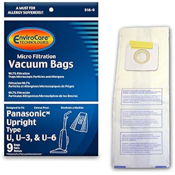 EnviroCare Replacement Vacuum Bags for Panasonic Types U, U-3, U-6-9 Pack