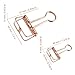 15 Rose Gold Wire Binder Clips Assorted Sizes, 7 Medium and 8 Small Smooth Clips for Paper in Box - Office Supplies School Students Home by ROOFULL