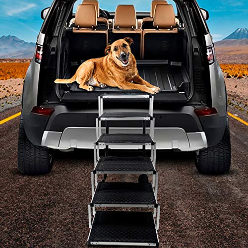 Dog Steps for Large Dog, Lightweight Aluminum Foldable Portable Pet