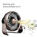 OPOLAR Rechargeable Desk USB Personal Fan with Aroma Dispenser Feature, Battery(2200mAh) Operated Small Fan with 4 settings, 360 Rotating, Low Noise, Powerful Wind Output for Camping,Travel and Office