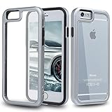 iPhone 6 Case, iPhone 6S Case, TedGem® Reinforced Frame Durable Scratch-Resistant Shock-Absorption TPU Bumper Protection Light Clear Back Cover Case for Apple iPhone 6/6S 4.7 Inch, Black and Grey