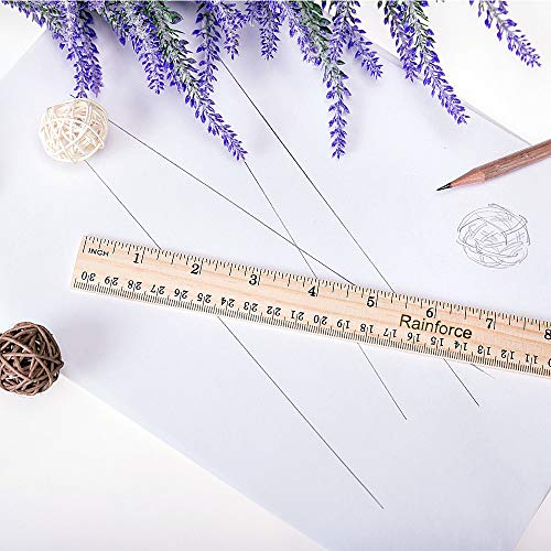 Wooden rulers 12 inch Bulk School Ruler for Student Wood Ruler 48 Pack - Thumbnail 4