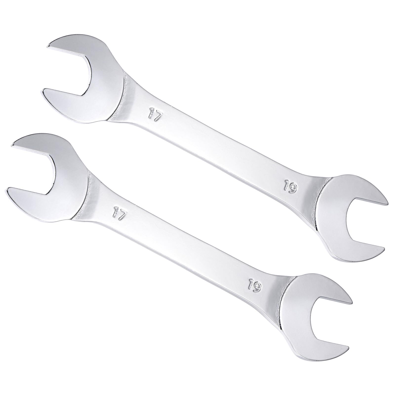 CoCud Thin Open End Wrench, Metric 17mm x 19mm, Double Ended Slim Wrench - (Applications: for Thin Nuts, Narrow Spaces), 2-Pieces