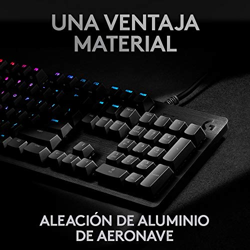 Logitech-G512-Teclado-Gaming-Mecanico-RGB-LIGHTSYNC-Teclas-retroiluminadas-GX-Tactil-Marron-Aleacion-de-Aluminio-Teclas-F-Personalizables-Paso-de-USB-Disposicion-QWERTY-ES-CarbonNegro
