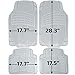 OxGord Ridged All-Weather Rubber Floor-Mats - Waterproof Protector for Spills, Dog, Pets, Car, SUV, Minivan, Truck - 4-Piece Set Clear