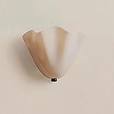 Vintage Shell Wall Sconce – Amber Glass Shade – Antique Bronze Wall Lamp for Bedroom, Living Room & Hallway – Handcrafted Art