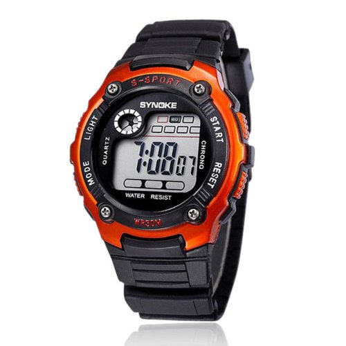 Sports Watch,Hot Sale! Sports Boy Digital LED Quartz Alarm Date Wrist Watch Waterproof OG(Orange)