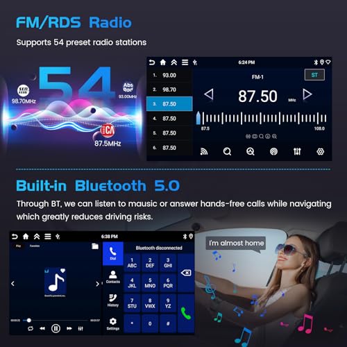 Inefala 4+64G Radio for BMW E46 1999-2005 Android 15 mit 9'' In-Cell Screen with Wireless Carplay and Android Auto Mirror Link Radio FM/RDS GPS WiFi Bluetooth SWC Reverse Camera