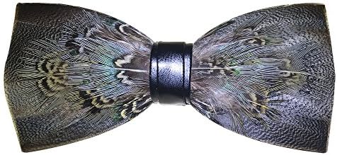 Soultopxin Man Vintage Feather Wedding Bow Tie