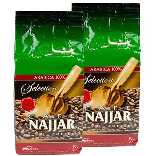 Najjar - Arabischer Mokka Kaffee gemahlen mit Kardamom im 2er Set á 200 g Packung