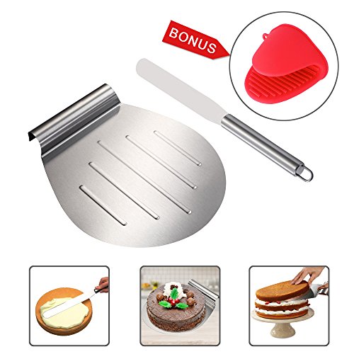 KALREDE Cake Lifter - Cake Shovel Transfer and Butter Knife - Cake Tray Moving Plate -10 Inches Stainless Steel - Ideal for Cakes, Pizzas, Pies,Tarts - Baking Tool Accessories