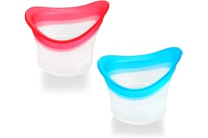 Ptwola 2pcs Eye Wash Cup Eye Wash Cleaner Kit Silicone Eyes Cleaning Cup for Rinse Portable Care Tool Transparent with Storage Container for Quick Relief Tired Dust Cleaning Makeup Irritants