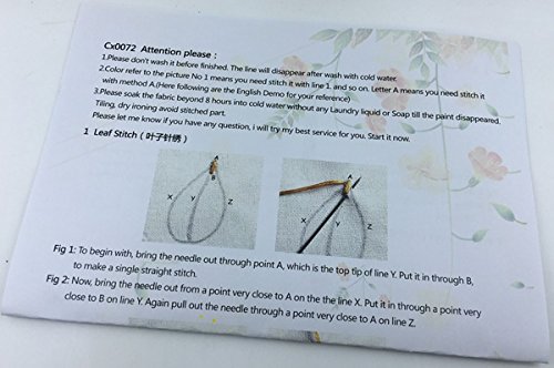 Embroidery Kit for beginners, Gift Set, Garland-Purple Design (No Frame)
