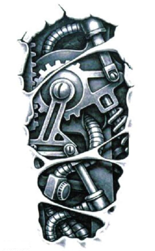 EROSPA® Tattoo-Bogen temporär / Sticker - Maschine Roboter - Wasserfest