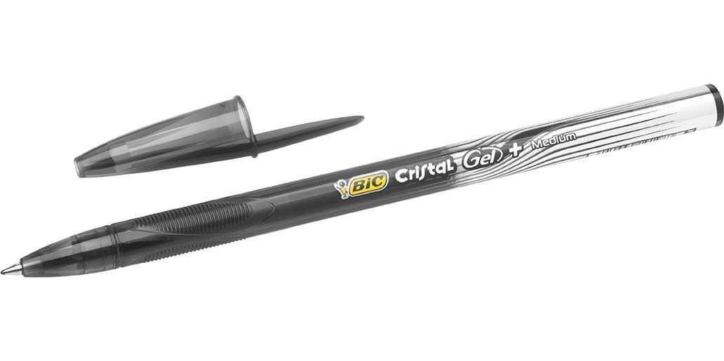 BIC BIC® Cristal® Gel + Roller Ball Retractable Gel Pen, 0.35 mm Black