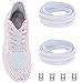No Tie Shoelaces with Elastic Band and Stainless Steel Tabs, Ceratown No Knot Tieless Stretch Replacement Shoelaces for all Kid and Adult Shoes Color: White